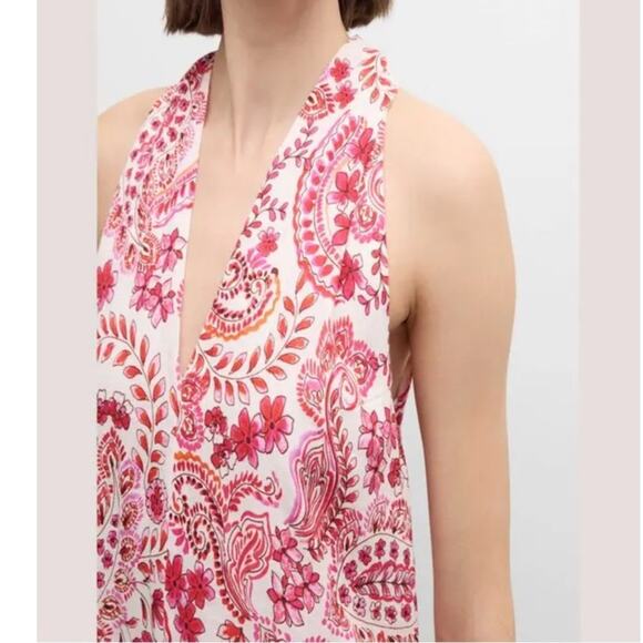 Johnny Was White Red sleeveles dress linen Bahamian cotton lining hippie coastal - Picture 3 of 11